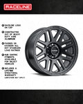 Aluminum Wheels 16x8 Outlander 944B Satin Black 0 Offset 5 on 114.3 Bolt Pattern 78.1 Bore Raceline