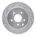 R1 06-13 Chevrolet Corvette Front Left Drilled & Slotted Silver Brake Rotor