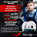 R1 Concepts Brake Rotor- Carbon Coated with Ceramic Pads Hdw Fits Volkswagen Beetle