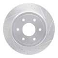 R1 16-24 Nissan Titan XD Rear Right Drilled & Slotted Silver Brake Rotor