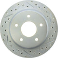 R1 Concepts Brake Rotor Drilled and Slotted Silver Fits Land Rover