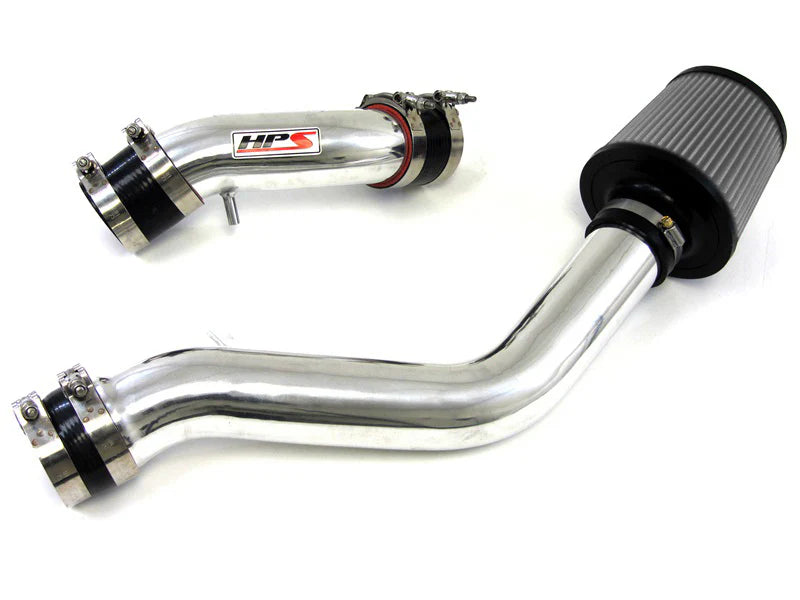 HPS Performance Polish Long Ram Cold Air Intake for 04-08 Hyundai Tiburon 2.0L with MAF Sensor