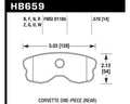 Hawk 06-10 Chevy Corvette (Improved Pad Design) Rear Performance Ceramic Sreet Brake Pads