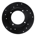 R1 73-79 Honda Civic Front Left Drilled & Slotted Black Brake Rotor