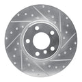 R1 Concepts Brake Rotor Drilled and Slotted Silver Fits BMW X4