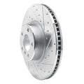 R1 Concepts Brake Rotor Drilled and Slotted Silver Fits BMW X4