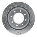 R1 Concepts Brake Rotor Drilled and Slotted Silver Fits Chevrolet Silverado