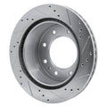 R1 Concepts Brake Rotor Drilled and Slotted Silver Fits Chevrolet Silverado