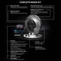 R1 E- Line Series Brake Rotor - D/S - Silver w/ Ceramic Pads Hdw Fits Lexus GS300