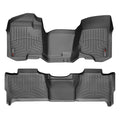 WeatherTech 11-13 Chevrolet Tahoe Front and Rear Floorliners - Over The Hump - Black