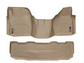 WeatherTech 08-10 Ford F250/F350/F450/F550 Front and Rear Floorliners - Over The Hump - Tan