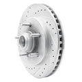 R1 97-00 Ford Expedition Front Left Drilled & Slotted Silver Brake Rotor