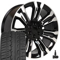 22 IN REPLICA WHEEL CV43 FITS CHEVROLET SILVERADO RIM 22X9 BLACK WHEEL