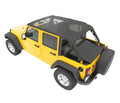 ~(14 lbs. 51X5X5)~ Header Bikini Top; Safari (Cable style) Mesh Jeep 10-17 Wrangler Unlimited; Safari (extended length); Cable-style includes windshield headerl; requires soft top door surrounds