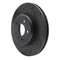 R1 11-19 BMW 640I Gran Coupe Front Left Drilled & Slotted Black Brake Rotor