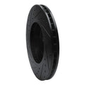 R1 11-19 BMW ActiveHybrid 5 Front Right Drilled & Slotted Black Brake Rotor