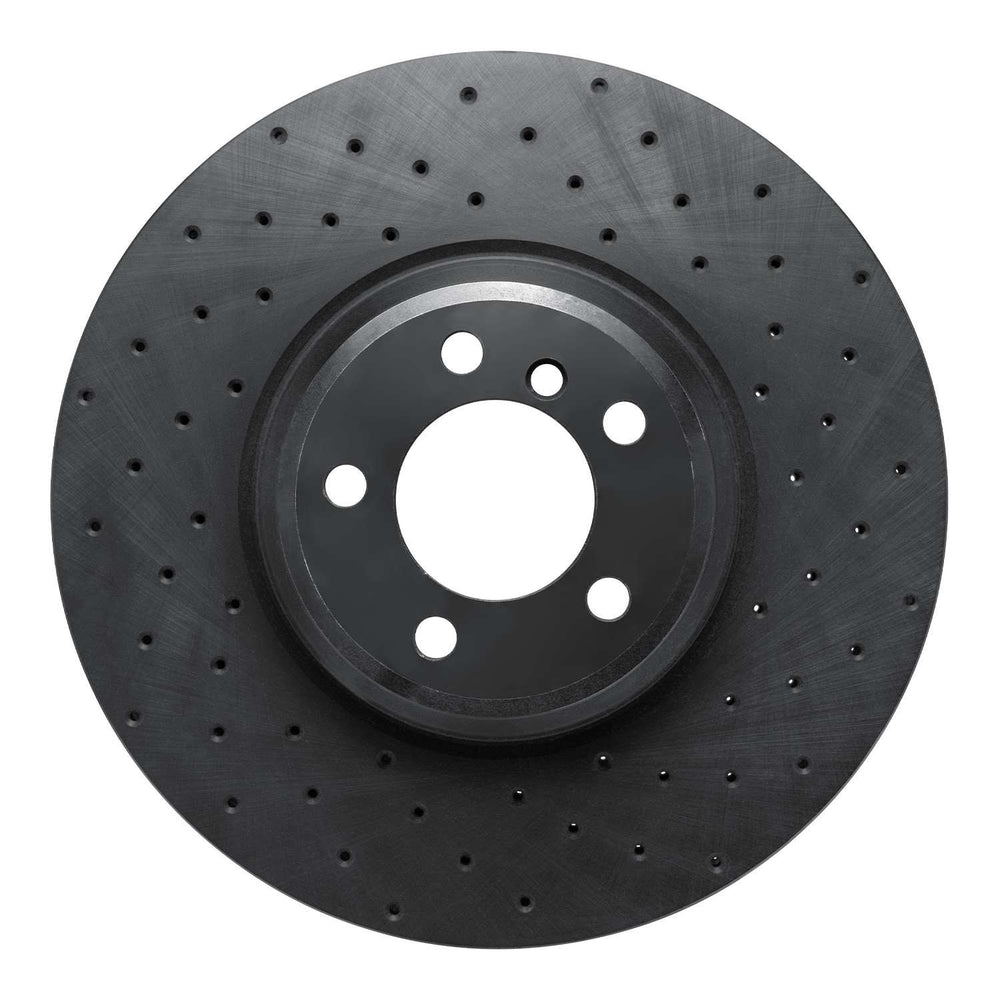 R1 07-08 BMW Alpina B7 Front Right Drilled Black Brake Rotor