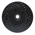 R1 94-01 Ford F-150 RWD Front Left Drilled & Slotted Black Brake Rotor