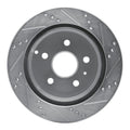 R1 10-17 Chevrolet Equinox Rear Left Drilled & Slotted Silver Brake Rotor