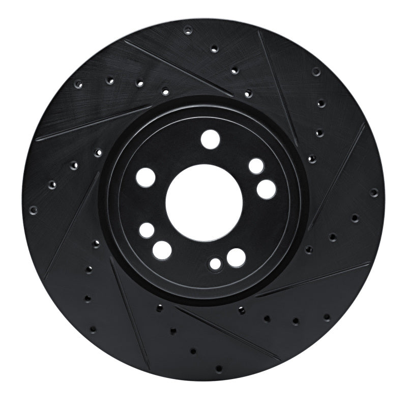 R1 20-23 Mercedes-Benz GLE350 Front Right Drilled & Slotted Black Brake Rotor