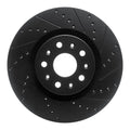 R1 14-25 Cadillac CT6 Front Right Drilled & Slotted Black Brake Rotor