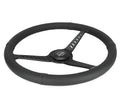 NRG Reinforced Stealth Wheel (380mm) 3 Spoke Center 1in Deep Dish - Perforated Leather Black Stitch