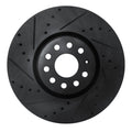 R1 18-25 Volkswagen ATLAS Front Left Drilled & Slotted Black Brake Rotor