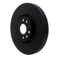 R1 18-25 Volkswagen ATLAS Front Right Drilled & Slotted Black Brake Rotor