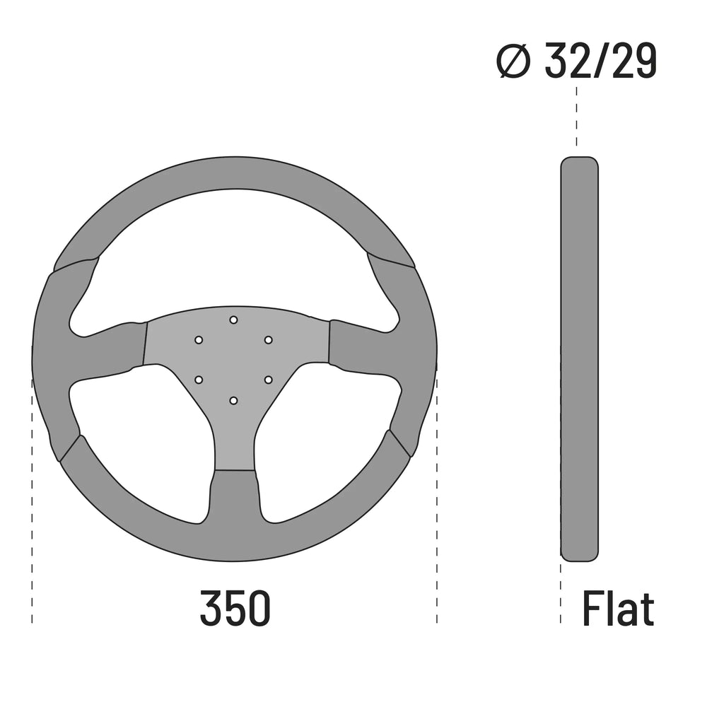 Sparco Steering Wheel L505 Lap 5 Blk/Blk/Blk