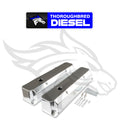 Fabricated Aluminum Valve Covers Silver Finish Fits 1965-1978 Chrysler 383-440 Big Block Long Bolt (Angled) Mr Gasket