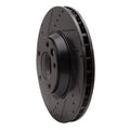 R1 03-15 Audi Q7 Right Front Drilled & Slotted Black Brake Rotor