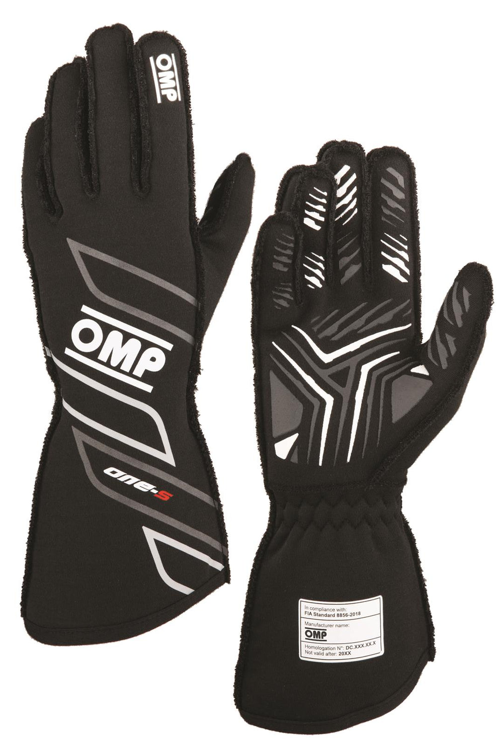 OMP ONE-S GLOVES my2025 FIA 8856-2018 BLACK SZ L