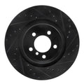 R1 07-08 BMW ALPINA B7 Rear Right Drilled & Slotted Black Brake Rotor