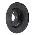 R1 07-08 BMW ALPINA B7 Rear Right Drilled & Slotted Black Brake Rotor