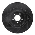 R1 07-08 BMW ALPINA B7 Rear Right Drilled & Slotted Black Brake Rotor