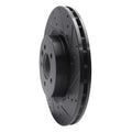R1 06-17 Land Rover Discovery (Latin America) Front Right Drilled & Slotted Black Brake Rotor
