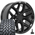 20 IN REPLICA WHEEL CV98B FITS CHEVY SILVERADO RIM 20X9 BLACK WHEEL