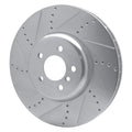 R1 09-17 BMW 750LI xDrive Left Front Drilled & Slotted Silver Brake Rotor