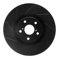 R1 11-20 Lexus Rc300 Left Front Drilled & Slotted Black Brake Rotor