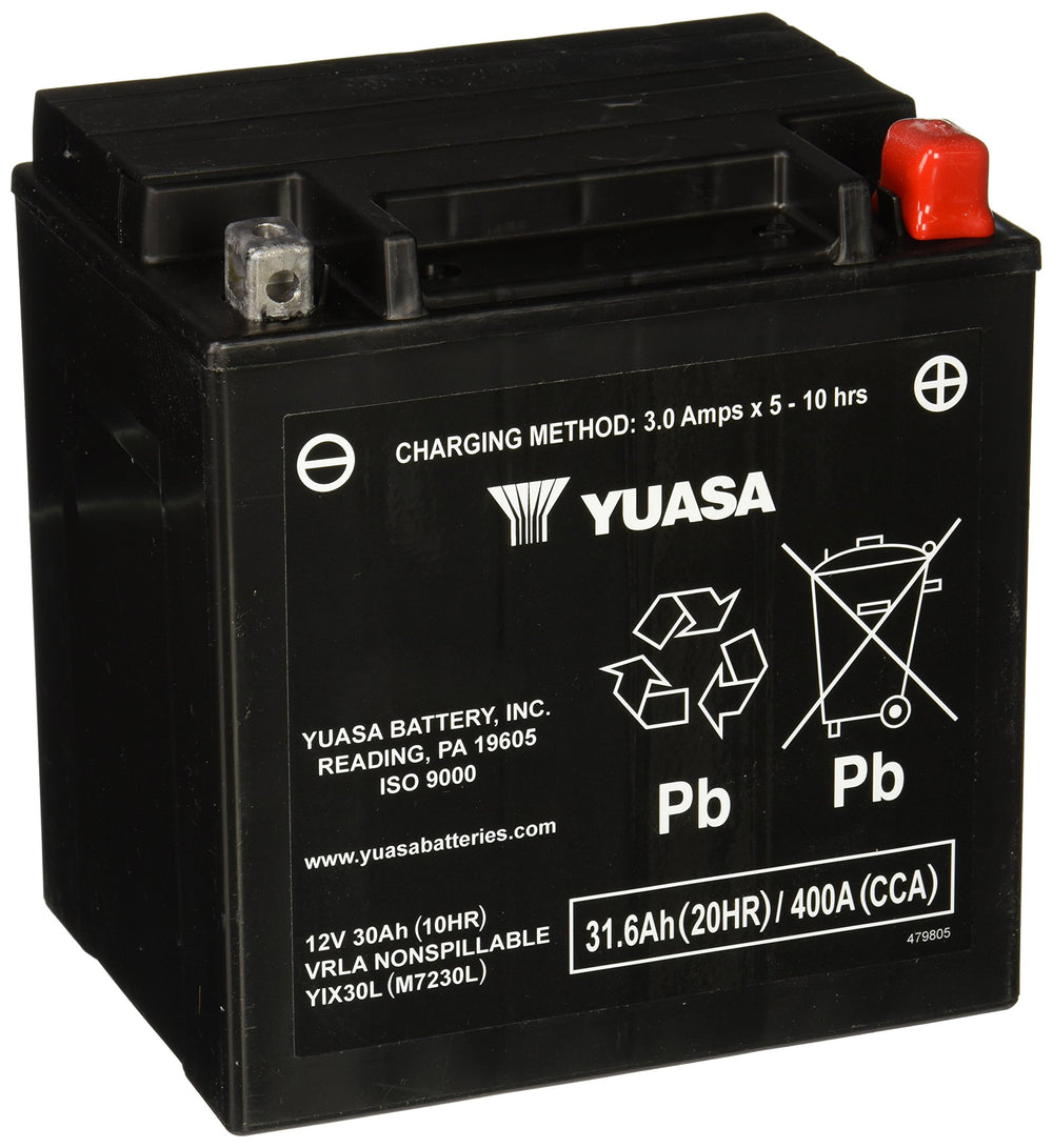 Yuasa YIX30L Maintenance Free AGM 12-Volt Battery