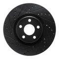 R1 15-20 Ford Edge Front Right Drilled & Slotted Black Brake Rotor