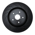 R1 18-25 Subaru WRX STI Front Right Drilled & Slotted Black Brake Rotor