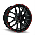 ~(29 lbs. 19X19X9)~ TR60 (3260) BLACK/MACHINED FACE/BLACK RING 17X7.5 5-108/5-114.3 42MM 72.62MM