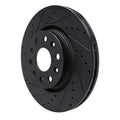 R1 18-25 Jeep Gladiator Front Left Drilled & Slotted Black Brake Rotor