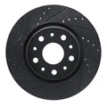 R1 18-25 Jeep Gladiator Front Left Drilled & Slotted Black Brake Rotor