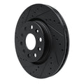 R1 18-25 Jeep Gladiator Front Left Drilled & Slotted Black Brake Rotor