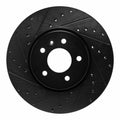 R1 14-19 Buick CASCADA Front Left Drilled & Slotted Black Brake Rotor