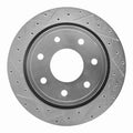 R1 Concepts Brake Rotor Drilled and Slotted Silver Fits Ford F-150