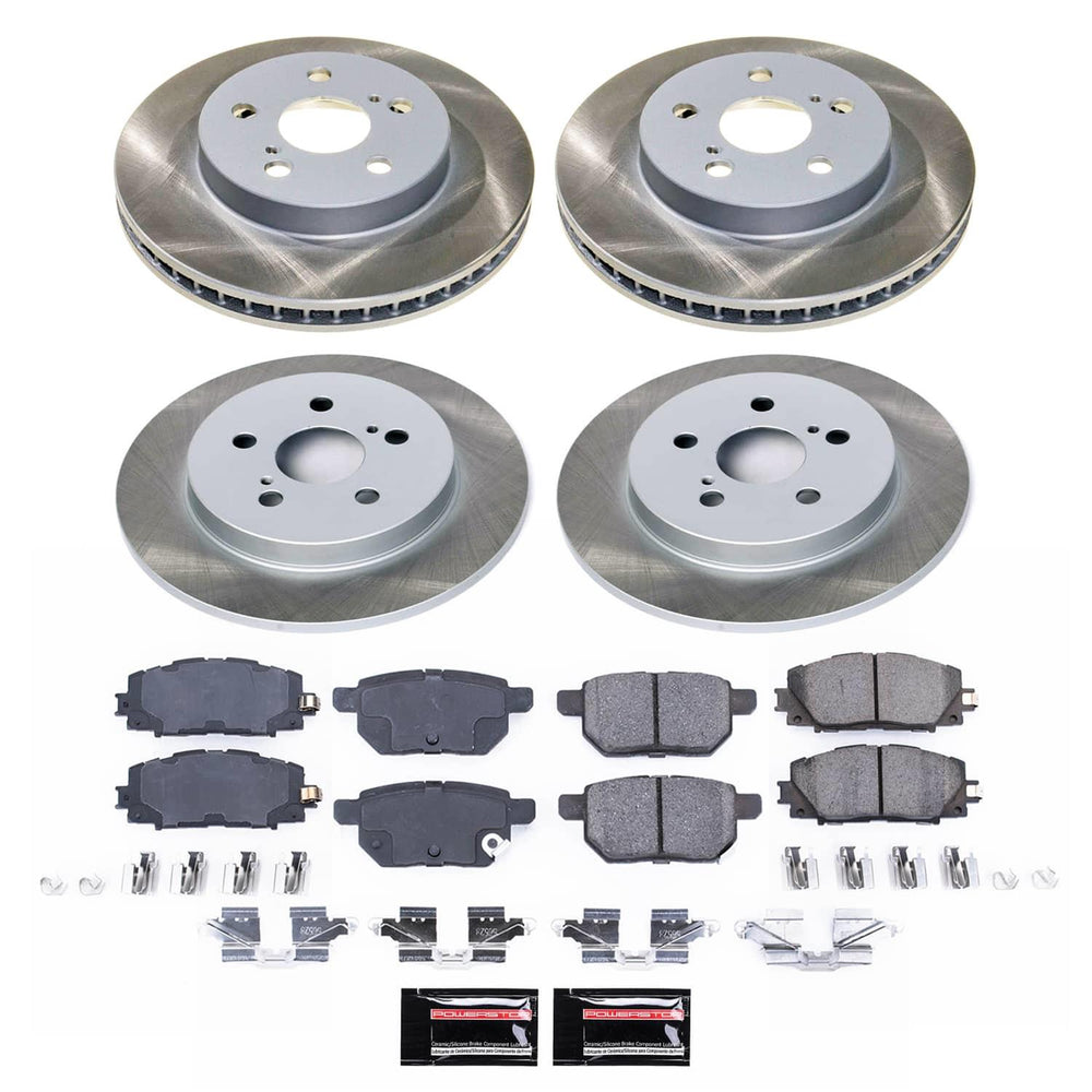 Power Stop 19-22 Toyota Prius AWD-e Front and Rear Semi-Coated Rotor Kit