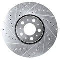 DFC 03-14 Volvo XC90 Front Left Drilled & Slotted Silver Brake Rotor